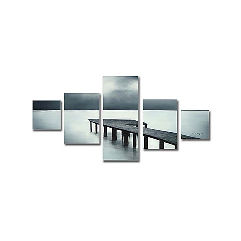 Hand-painted Landscape Oil Painting with Stretched Frame - Set of 5 ...