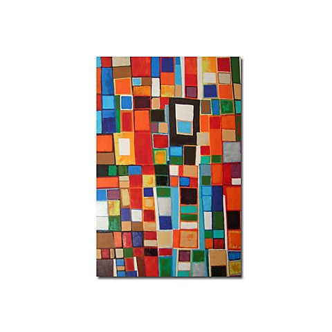 Hand-painted Abstract Oil Painting with Stretched Frame - 24
