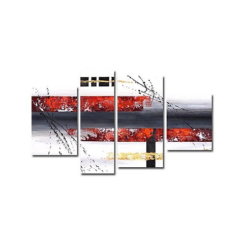 Hand-painted Landscapes Oil Painting with Stretched Frame - Set of 4 ...