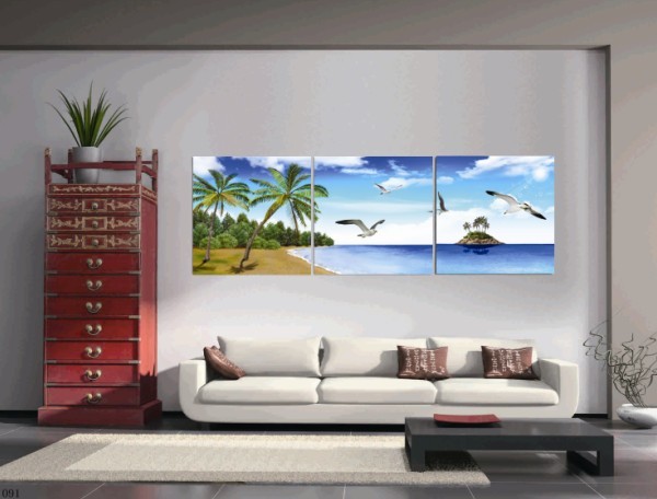 Printed Landscape Canvas Art with Stretched Frame - set of 3 - Wall Art ...